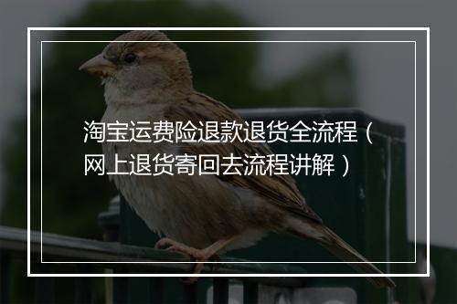 淘宝运费险退款退货全流程（网上退货寄回去流程讲解）