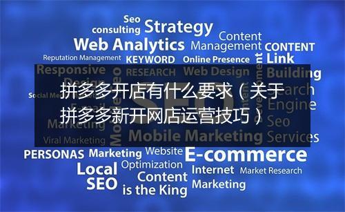 拼多多开店有什么要求（关于拼多多新开网店运营技巧）