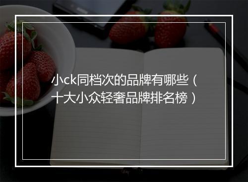 小ck同档次的品牌有哪些（十大小众轻奢品牌排名榜）