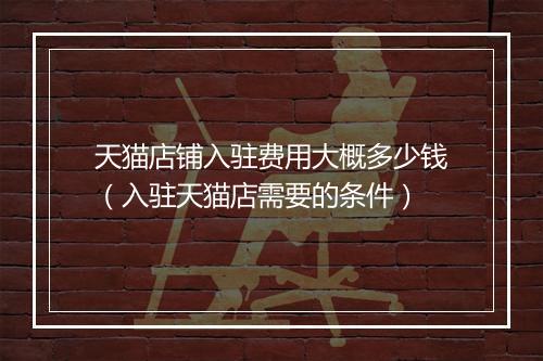天猫店铺入驻费用大概多少钱（入驻天猫店需要的条件）