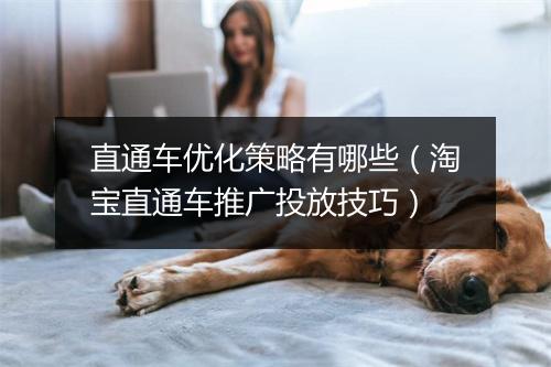 直通车优化策略有哪些（淘宝直通车推广投放技巧）
