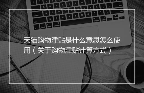 天猫购物津贴是什么意思怎么使用（关于购物津贴计算方式）