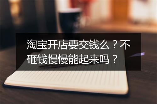 淘宝开店要交钱么？不砸钱慢慢能起来吗？