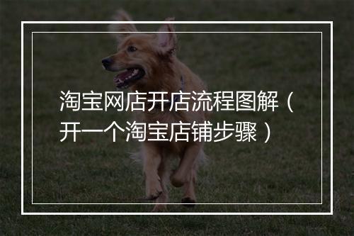 淘宝网店开店流程图解（开一个淘宝店铺步骤）