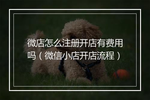 微店怎么注册开店有费用吗（微信小店开店流程）