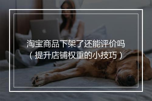 淘宝商品下架了还能评价吗（提升店铺权重的小技巧）