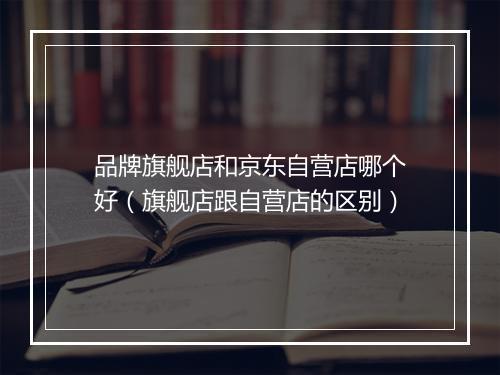 品牌旗舰店和京东自营店哪个好（旗舰店跟自营店的区别）