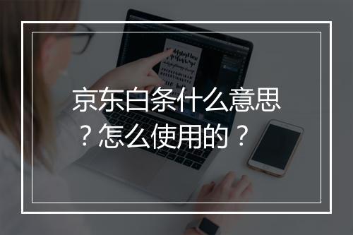 京东白条什么意思？怎么使用的？