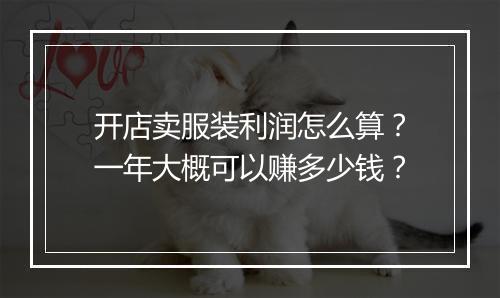 开店卖服装利润怎么算？一年大概可以赚多少钱？