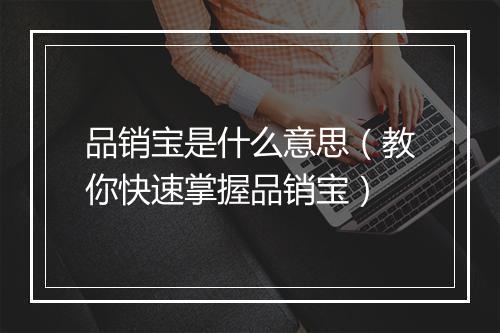 品销宝是什么意思（教你快速掌握品销宝）