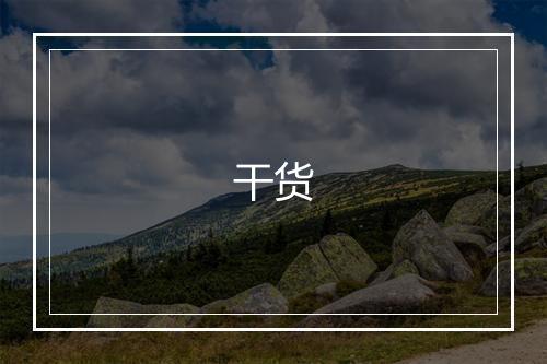干货