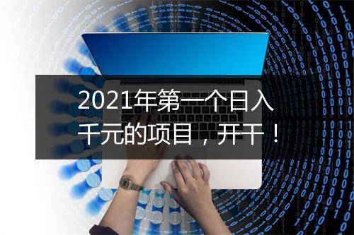 2021年第一个日入千元的项目，开干！