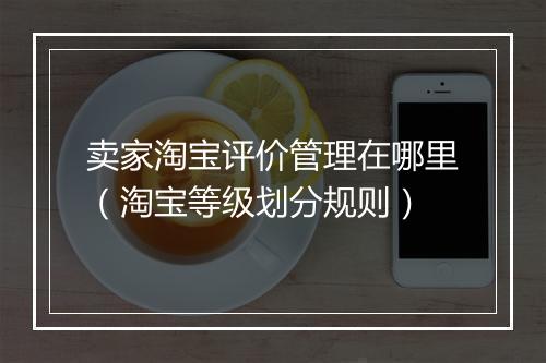 卖家淘宝评价管理在哪里（淘宝等级划分规则）