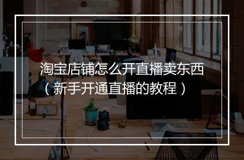 淘宝店铺怎么开直播卖东西（新手开通直播的教程）