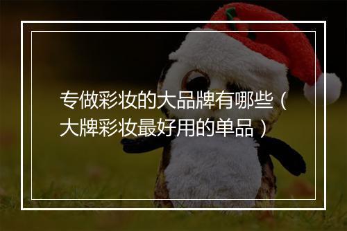专做彩妆的大品牌有哪些（大牌彩妆最好用的单品）