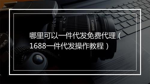 哪里可以一件代发免费代理（1688一件代发操作教程）