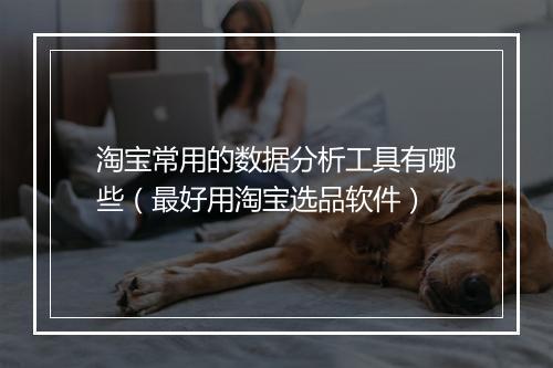 淘宝常用的数据分析工具有哪些（最好用淘宝选品软件）