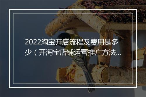 2022淘宝开店流程及费用是多少（开淘宝店铺运营推广方法）