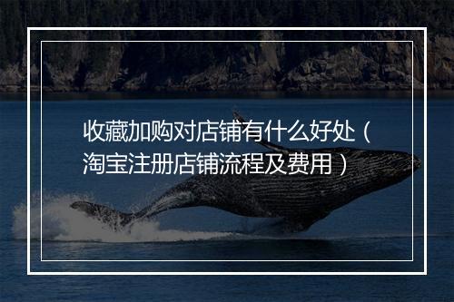收藏加购对店铺有什么好处（淘宝注册店铺流程及费用）