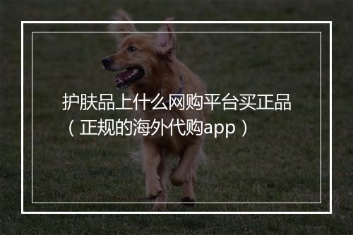 护肤品上什么网购平台买正品（正规的海外代购app）
