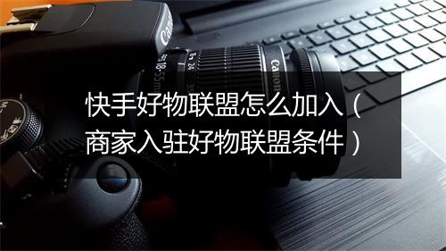 快手好物联盟怎么加入（商家入驻好物联盟条件）