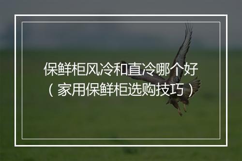 保鲜柜风冷和直冷哪个好（家用保鲜柜选购技巧）