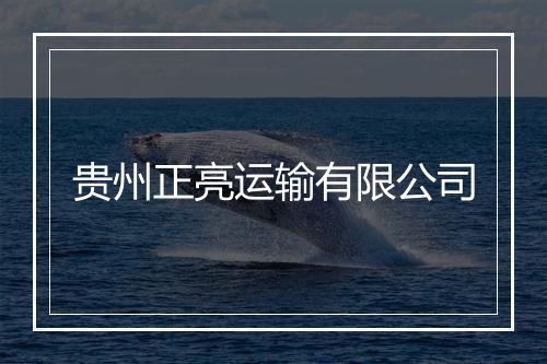 贵州正亮运输有限公司