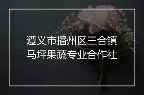 遵义市播州区三合镇马坪果蔬专业合作社