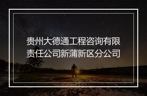 贵州大德通工程咨询有限责任公司新蒲新区分公司