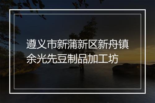 遵义市新蒲新区新舟镇余光先豆制品加工坊