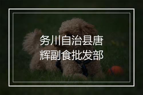 务川自治县唐辉副食批发部