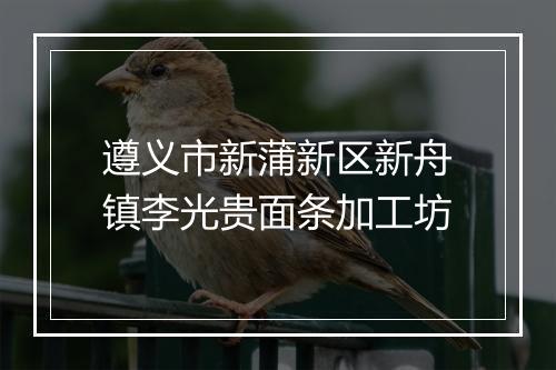 遵义市新蒲新区新舟镇李光贵面条加工坊