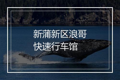 新蒲新区浪哥快速行车馆