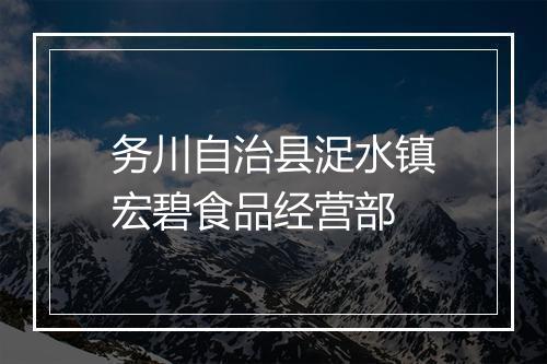 务川自治县浞水镇宏碧食品经营部