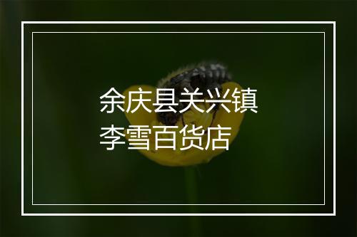 余庆县关兴镇李雪百货店