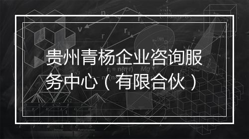 贵州青杨企业咨询服务中心（有限合伙）
