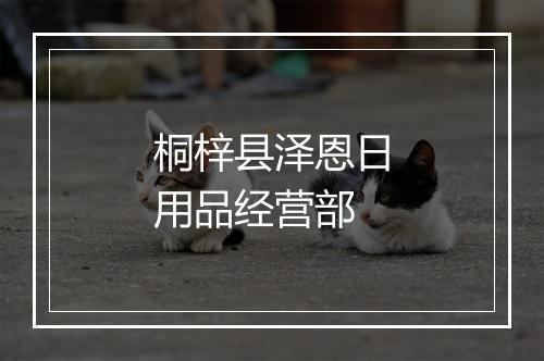 桐梓县泽恩日用品经营部