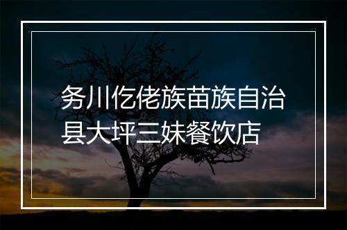 务川仡佬族苗族自治县大坪三妹餐饮店