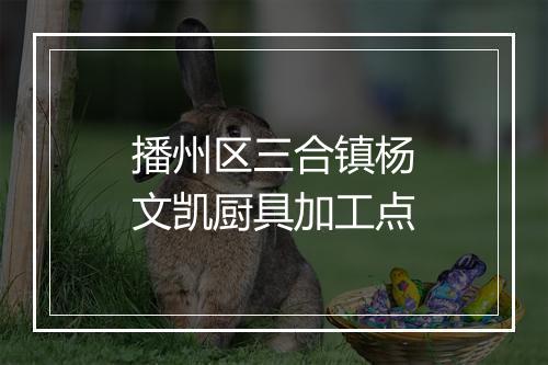 播州区三合镇杨文凯厨具加工点