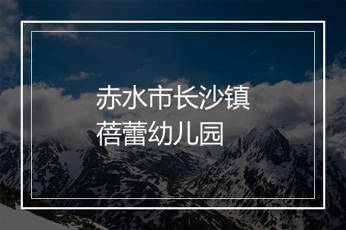 赤水市长沙镇蓓蕾幼儿园