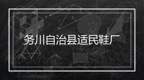务川自治县适民鞋厂
