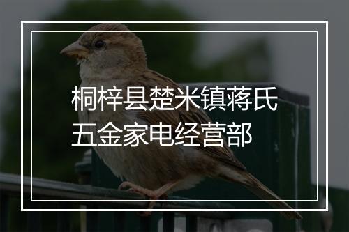 桐梓县楚米镇蒋氏五金家电经营部