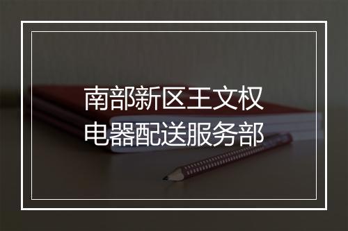 南部新区王文权电器配送服务部