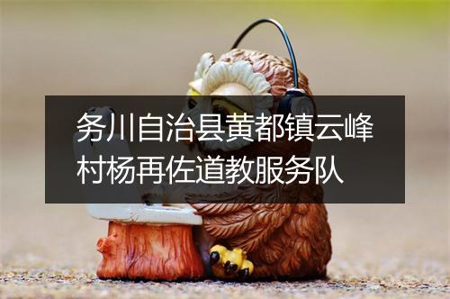 务川自治县黄都镇云峰村杨再佐道教服务队