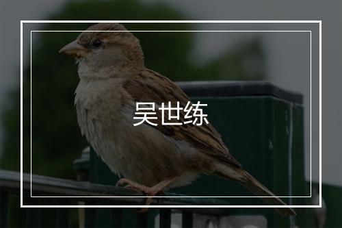 吴世练