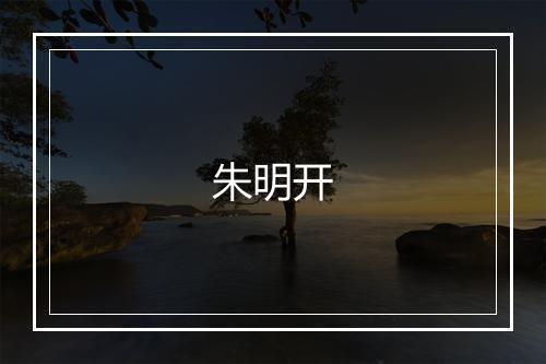 朱明开