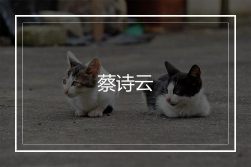 蔡诗云