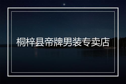 桐梓县帝牌男装专卖店