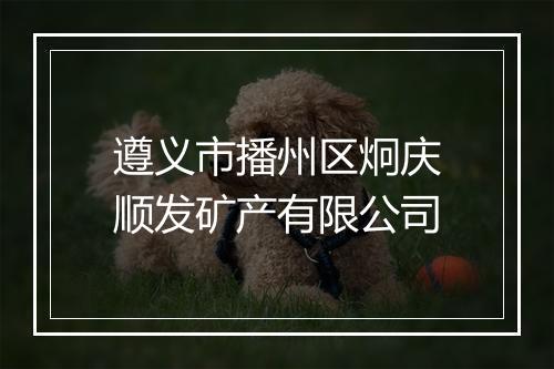 遵义市播州区炯庆顺发矿产有限公司