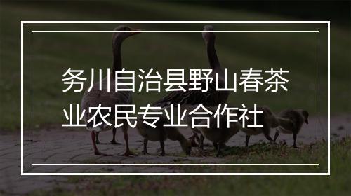 务川自治县野山春茶业农民专业合作社